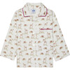 Cosy Fawn Woodland Print Patch Pocket Pajama, White - Pajamas - 3