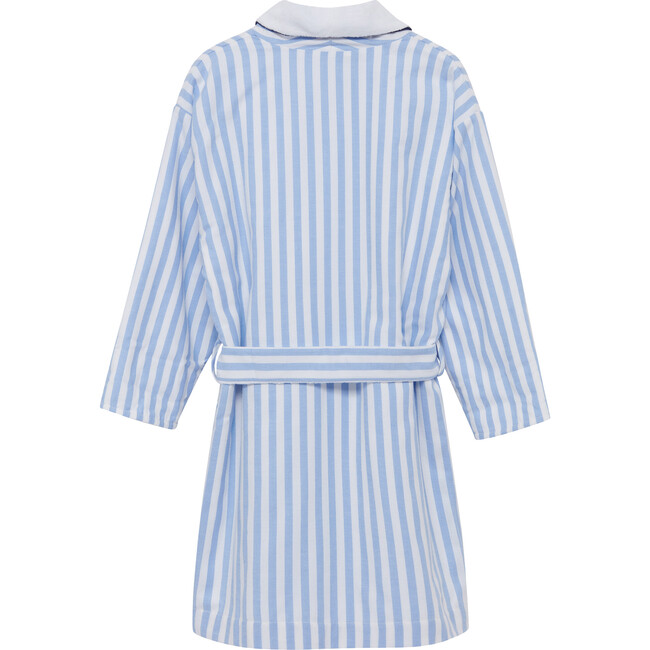 Felix Striped Belt Cord Patch Pocket Bathrobe, Blue & White - Robes - 2