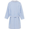 Felix Striped Belt Cord Patch Pocket Bathrobe, Blue & White - Robes - 2