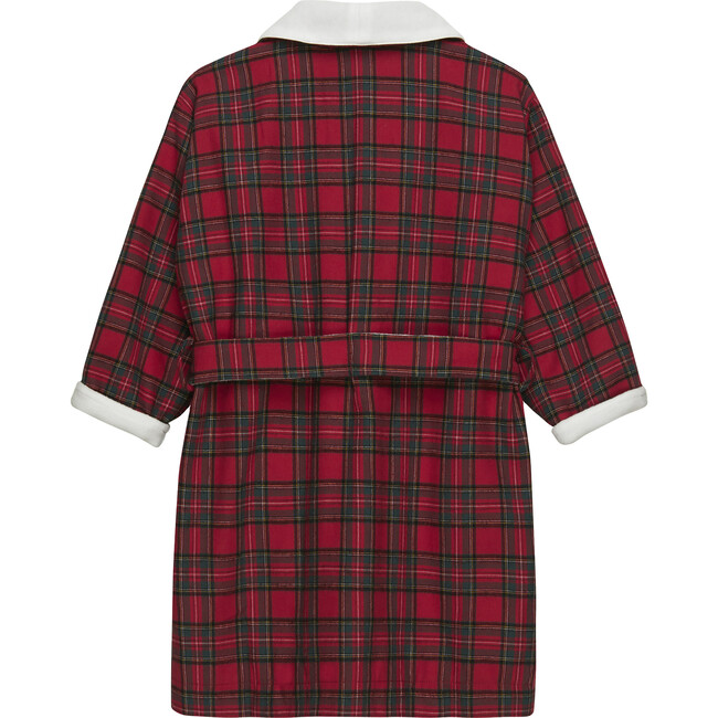 Cosy Tartan Print Belt Cord Patch Pocket Robe, Red - Robes - 2