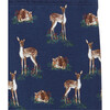 Deer Print Elastic Waist Jersey Leggings, Navy - Leggings - 3