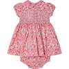 Baby Pixie Floral Print Hand-Smocked Dress, Pink - Dresses - 1 - thumbnail