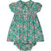 Baby Ryder Peter Pan Collar Hand-Smocked Dress, Green - Dresses - 1 - thumbnail