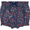 Baby Nico Floral Print Elastic Waist Bow Shorts, Multicolors - Shorts - 2