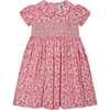 Caley Floral Print Hand-Smocked Dress, Pink - Dresses - 1 - thumbnail