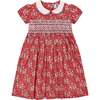 Cecily Hand-Smocked Dress, Red & White - Dresses - 1 - thumbnail