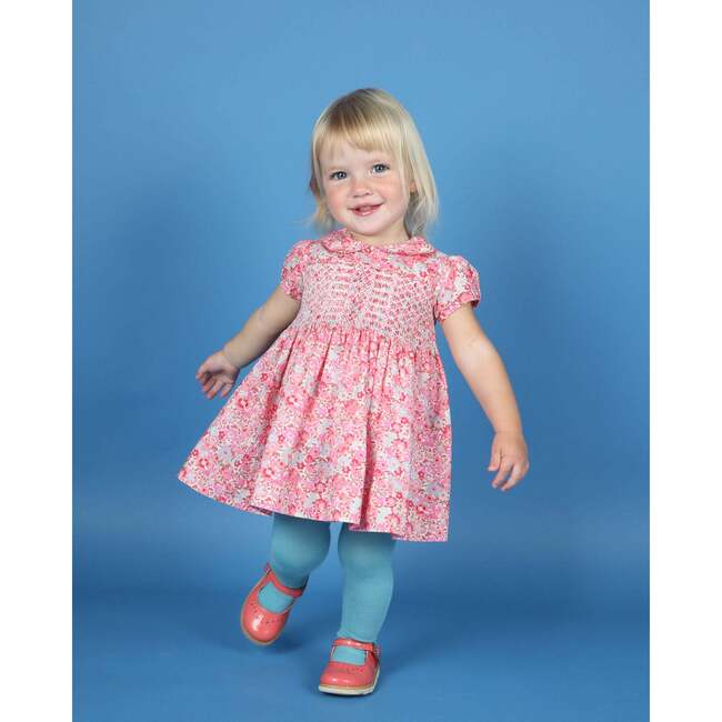 Baby Pixie Floral Print Hand-Smocked Dress, Pink - Dresses - 2