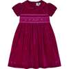 Bellatrix Velvet Hand-Smocked Party Dress, Pink - Dresses - 1 - thumbnail