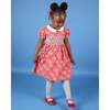 Cecily Hand-Smocked Dress, Red & White - Dresses - 2