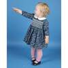 Baby Lara Floral Print Hand-Smocked Dress, Navy & White - Dresses - 2