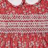 Cecily Hand-Smocked Dress, Red & White - Dresses - 3