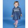 Baby Parisa Floral Print Hand-Smocked Dress, Navy - Dresses - 2