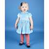 Baby Mina Velvet Hand-Smocked Party Dress, Pale Blue - Dresses - 2