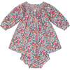 Baby Mara Floral Print Hand-Smocked Dress, White & Pink - Dresses - 3