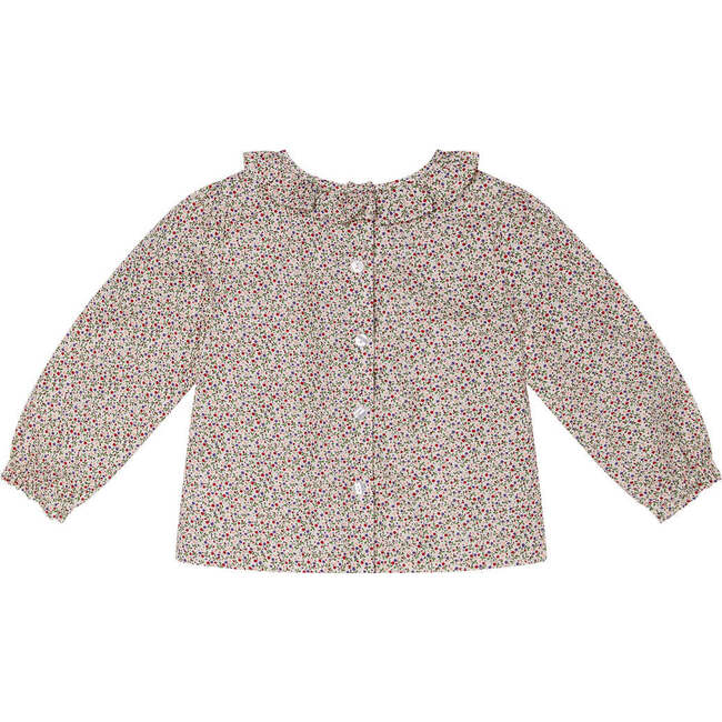 Bonnie Floral Print Frill Collar Long Sleeve Blouse, Multicolors - Blouses - 4