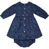 Baby Parisa Floral Print Hand-Smocked Dress, Navy - Dresses - 4