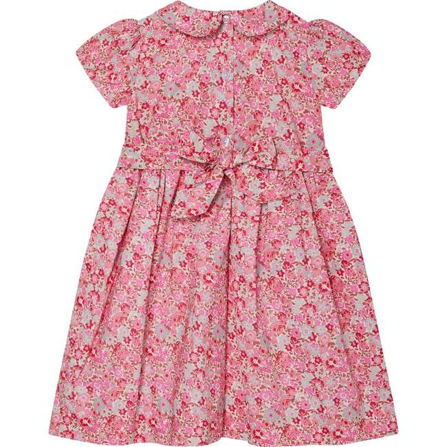 Caley Floral Print Hand-Smocked Dress, Pink - Dresses - 4