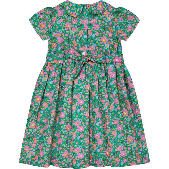 Peter Pan Collar Hand-Smocked Dress, Green - Dresses - 4