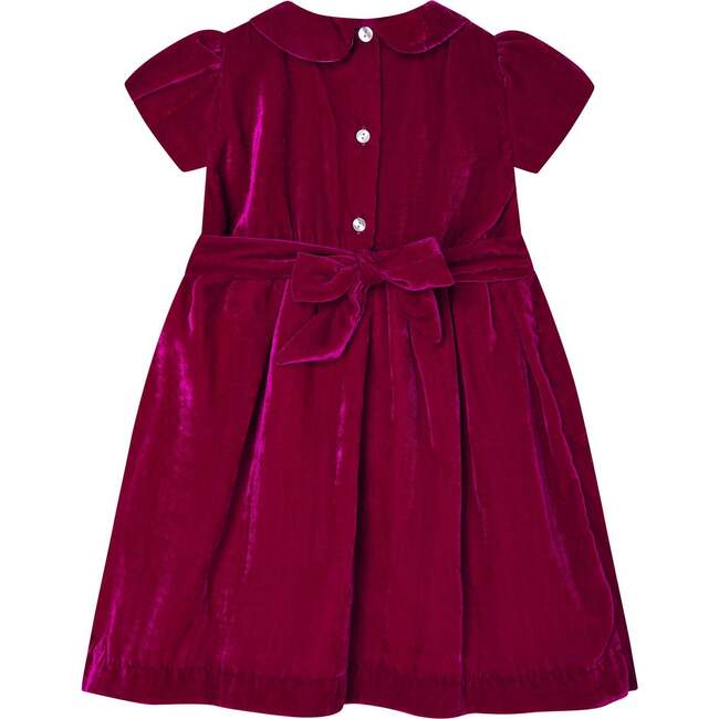 Bellatrix Velvet Hand-Smocked Party Dress, Pink - Dresses - 4