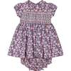 Baby Marin Floral Print Hand-Smocked Dress, Pink & Navy - Dresses - 1 - thumbnail