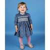 Baby Parisa Floral Print Hand-Smocked Dress, Navy - Dresses - 5