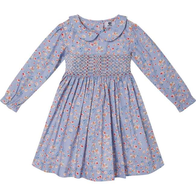 Sparrow Long Sleeve Hand-Smocked Dress, Baby Blue