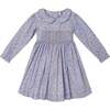 Sparrow Long Sleeve Hand-Smocked Dress, Baby Blue - Dresses - 1 - thumbnail