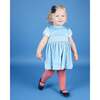 Baby Mina Velvet Hand-Smocked Party Dress, Pale Blue - Dresses - 5