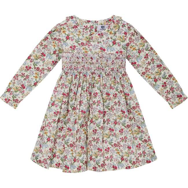 Maple Floral Print Hand-Smocked Dress, Multicolors