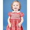 Baby Paloma Hand-Smocked Dress, Red & White - Dresses - 6