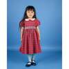 Hollis Tartan Petar Pan Collar Hand-Smocked Dress, Red - Dresses - 2