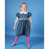 Ginny Tartan Peter Pan Collar Hand-Smocked Dress, Navy - Dresses - 2