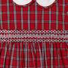 Hollis Tartan Petar Pan Collar Hand-Smocked Dress, Red - Dresses - 3