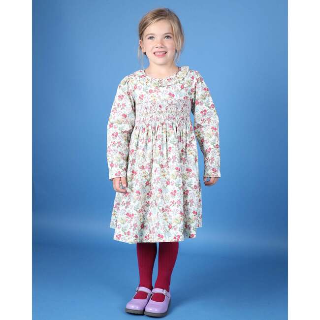 Maple Floral Print Hand-Smocked Dress, Multicolors - Dresses - 2