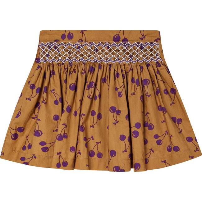 Coco 2-Tone Hand-Smocked Skirt, Mustard, Purple