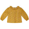 Baby Finley Floral Print Frill Collar Long Sleeve Blouse, Yellow - Blouses - 1 - thumbnail