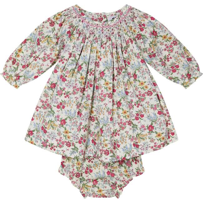 Baby Fay Floral Print Hand-Smocked Dress, Multicolors - Dresses - 1