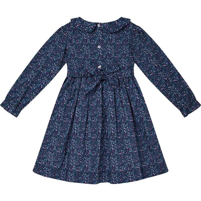 Heather Floral Print Hand-Smocked Dress, Navy - Dresses - 4