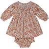 Baby Calypso Floral Print Hand-Smocked Dress, Red - Dresses - 1 - thumbnail