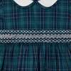 Ginny Tartan Peter Pan Collar Hand-Smocked Dress, Navy - Dresses - 3