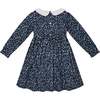 Fauna Floral Print Hand-Smocked Dress, Navy & White - Dresses - 4