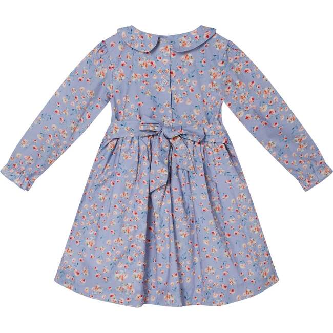 Sparrow Long Sleeve Hand-Smocked Dress, Baby Blue - Dresses - 4