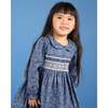 Heather Floral Print Hand-Smocked Dress, Navy - Dresses - 5