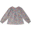 Baby Hera Floral Print Hand-Smocked Long Sleeve Blouse, Blue - Blouses - 3