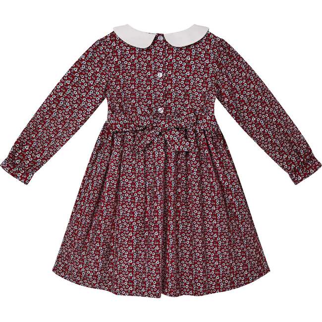 Ilana Long Sleeve Hand-Smocked Dress, Red - Dresses - 4