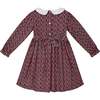 Ilana Long Sleeve Hand-Smocked Dress, Red - Dresses - 4