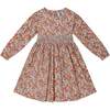 Fern Floral Print Hand-Smocked Dress, Red - Dresses - 3