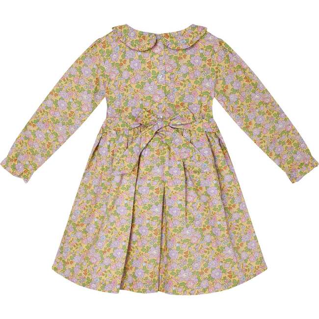 Cordelia Floral Print Hand-Smocked Dress, Yellow - Dresses - 4