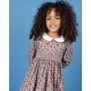 Davina Cherry Print Hand-Smocked Dress, Red & Gray - Dresses - 6