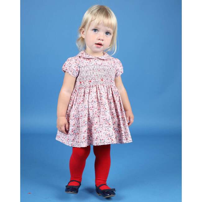 Baby Aurora Floral Print Hand-Smocked Dress, Pink - Dresses - 2